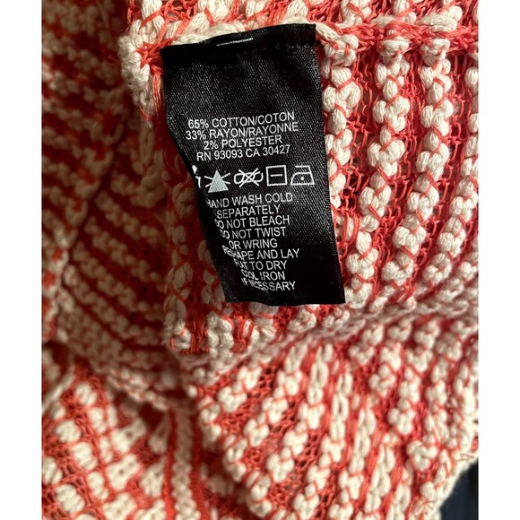 Nic and Zoe Womens Cardigan Coral White Extra Small Cotton Blend Open Knit - Picture 10 of 10